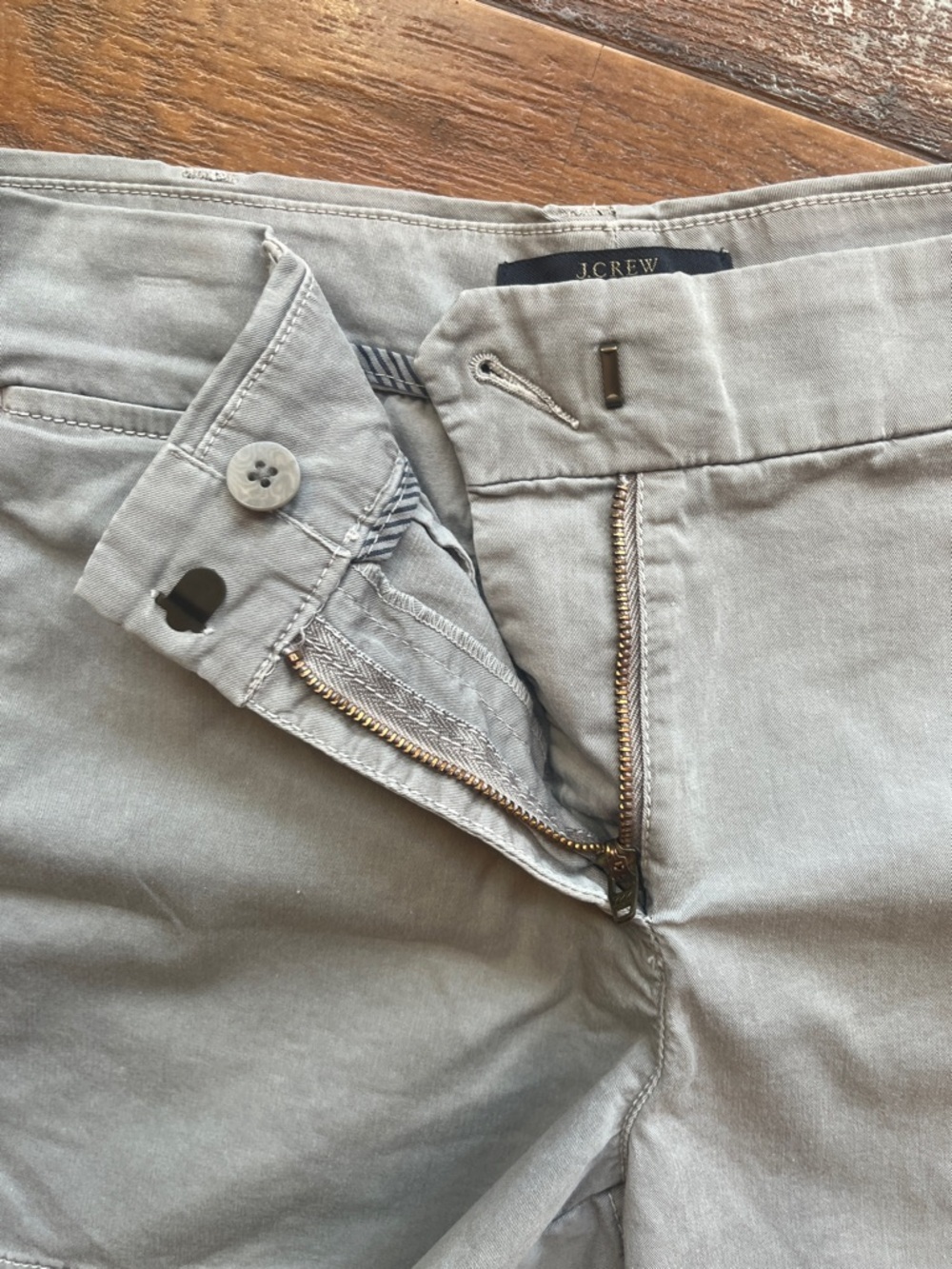 J. Crew Light Gray Tailored Cotton Bermuda Shorts  - Size 4 - Picture 3 of 5